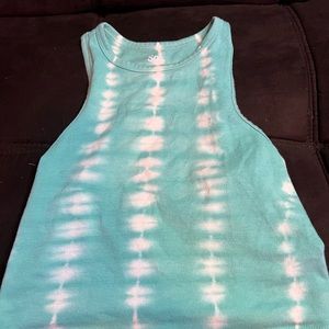 Blue and white tie dye shirt